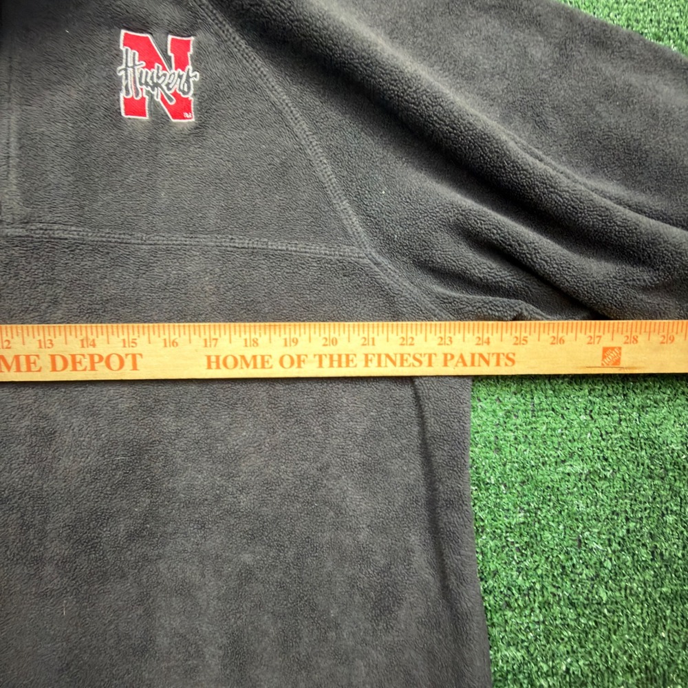 Vintage Adidas Team Nebraska Huskers Fleece Quarter Zip Pullover Black Mens XL - Picture 4 of 5